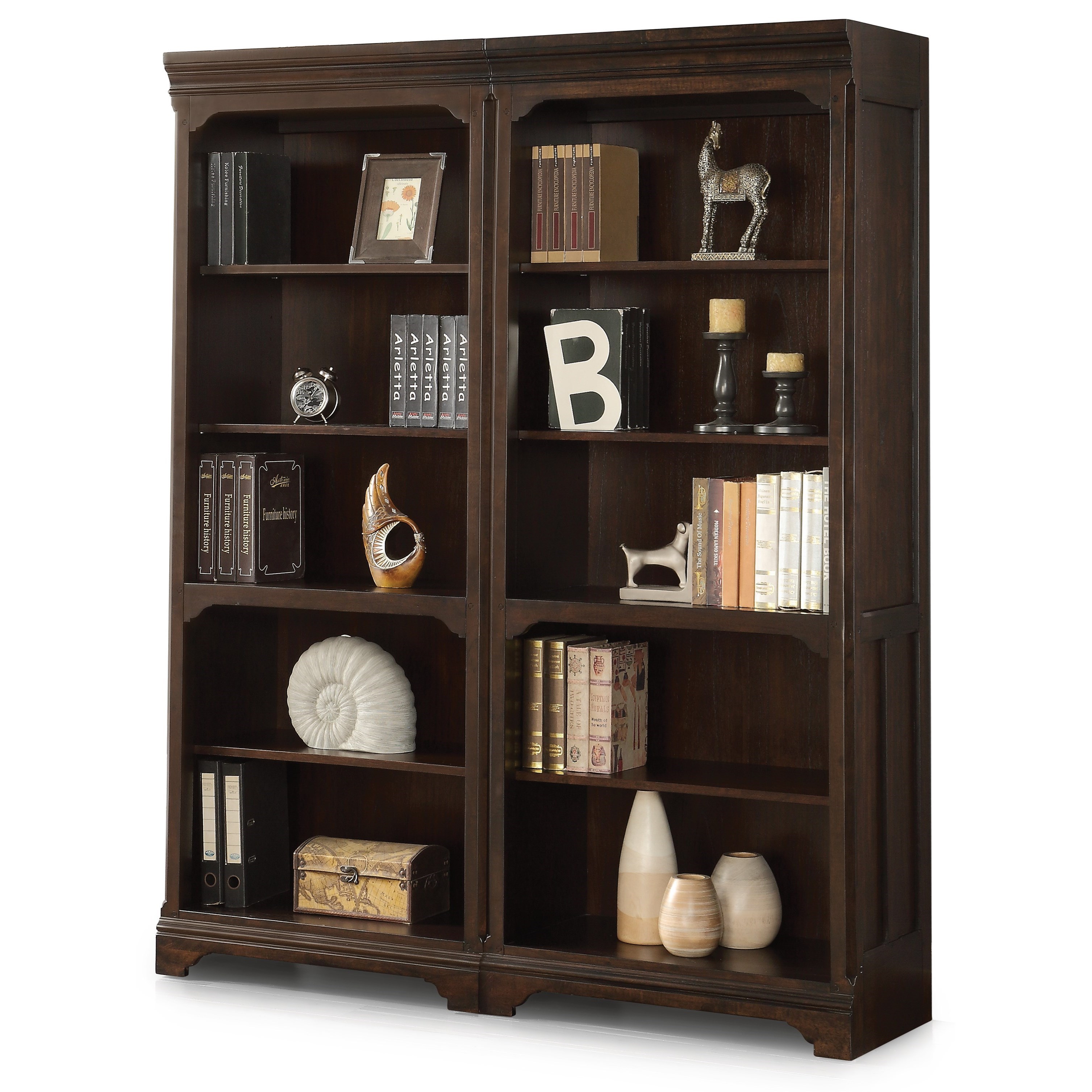 Flexsteel Wynwood Collection Walnut Creek W1321702 Bunching Bookcase